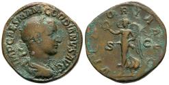 Ancient Coins - Gordian III AE31 Sestertius 238-9 AD Victoria Holding Wreath & Palm