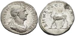Ancient Coins - aVF Trajan Bostra Arabia Silver Drachm 114-6 AD Bactrian Two Humped Camel