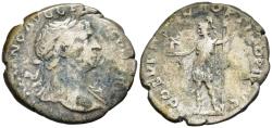 Ancient Coins - Scarce Bust Type Trajan 98-117 AD Silver Denarius Roma Standing Holding Victory