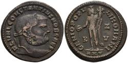 Ancient Coins - Choice VF Constantius I Caesar AE27 Follis Antioch Mint 300-1 AD Genius
