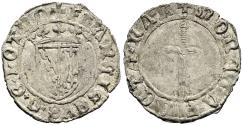 World Coins - VF Very Rare France Duchy of Lorraine Francois I 1544-45 Silver Demi-Gros