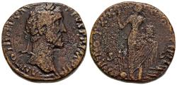 Ancient Coins - Antoninus Pius 138-161 AD AE30 Sestertius Annona Goddess of Harvest