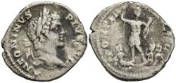 Ancient Coins - Caracalla Silver Denarius Rome 207 AD Caracalla Tyche & River Gods at Feet