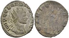Ancient Coins - Claudius II Silvered Antoninianus Rome Genius Standing Holding Cornucopia