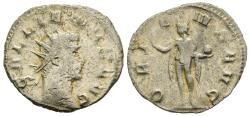 Ancient Coins - Ch F Gallienus Antoninianus Milan 264-5 AD Sol Commanding Sunrise Holding Globe
