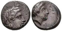 Ancient Coins - Rare gVF Mytilene Lesbos 400-350 BC Heads Apollo / Head of Aphrodite