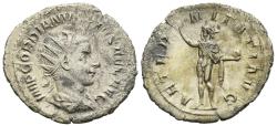 Ancient Coins - VF Gordian III Silver Antoninianus Rome 241-3 AD Sol Commanding Sunrise