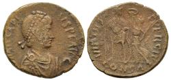 Ancient Coins - Arcadius AE19 Centenionalis Constantinople 395-401 AD Victory Crowning Emperor