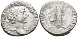 Ancient Coins - VF Trajan 98-117 AD Silver Drachm Bostra Arabia Camel & Arabia Reverse