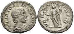 Ancient Coins - gVF Julia Soaemias Silver Denarius 218-222 AD Nice Portrait Venus Holding Apple