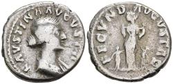 Ancient Coins - Faustina II Silver Denarius Rome Fecunditas Holding Infants Flanked by Children