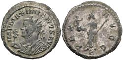 Ancient Coins - gVF Maximian Lugdunum 290-1 AD Silvered Antoninianus Pax Holds Victory on Globe