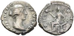 Ancient Coins - aVF Faustina Jr Denarius 154-6 AD Wife of Marcus Aurelius Concordia Reverse
