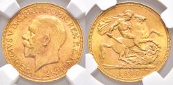 World Coins - Gold Sovereign South Africa George V Pretoria 1930 0.2354 Oz Gold Net