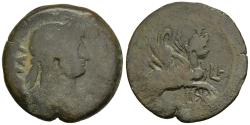 Ancient Coins - Hadrian Big AE34 Alexandria Egypt Bronze Drachm Sphinx Seated Year 8