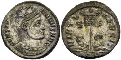Ancient Coins - Choice gVF Constantine I Silvered Centenionalis Aquileia Vexillum Captives