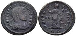Ancient Coins - Ch F Constantine the Great Rome 1/2 Follis 312-3 AD Pax Holds Branch & Standard