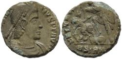 Ancient Coins - Constantius II 337-361 AD Reduced Maiorina Sirmium Mint Fallen Horseman
