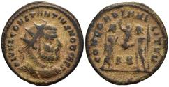 Ancient Coins - Ch VF Constantius I Caesar Radiate Cyzicus 295-9 AD Emperor & Jupiter