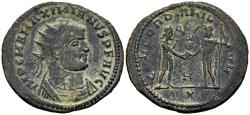 Ancient Coins - aVF Maximian Antoninianus Antioch Mint 293 AD Emperor Receiving Victory