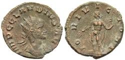 Ancient Coins - VF Claudius II Gothicus Antoninianus Jupiter Holding Thunderbolt Scepter