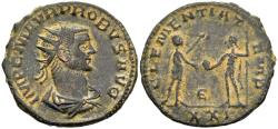 Ancient Coins - Probus AE22 Antoninianus CLEMENTIA TEMP Emperor Receiving Globe From Jupiter