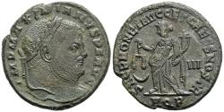 Ancient Coins - gVF Maximian AE27 Follis Aquileia Mint Moneta Holding Scales and Cornucopia