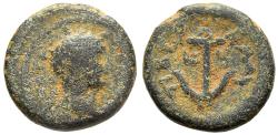 Ancient Coins - Rare Trajan AE14 Tiberias Mint Galilee Judaea 107-8 AD Anchor Year 90
