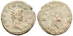 Ancient Coins - Ch aF Gallienus Silver Antoninianus Sol Commanding the Sun to Rise