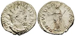 Ancient Coins - Romano-Gallic Empire Postumus Antoninianus Treveri Mint 263-5 AD Providentia