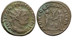 Ancient Coins - Constantius I 305-306 AD Post-Reform Radiate Cyzicus Emperor & Jupiter
