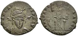 Ancient Coins - Scarce VF/F Arcadius AE18 Centenionalis Nicomedia 401-3 AD Facing Armed Bust