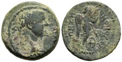 Ancient Coins - Trajan Irenopolis Cilicia AE18 Eirene-Nemesis Winged Wheel of Fate at Feet