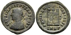 Ancient Coins - Ch F Crispus Caesar 317-326 AD Reduced Follis Heraclea Campgate