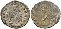 Ancient Coins - Romano-Gallic Empire Postumus Antoninianus Treveri 269 AD Victory Half Nude