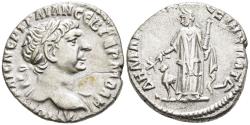 Ancient Coins - VF Trajan 98-117 AD Silver Drachm Bostra Decapolis Arabia Camel Behind