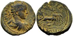 Ancient Coins - Very Rare VF Caracalla 198-217 AD AE24 Sebaste Samaria Syria Hades on Quadriga
