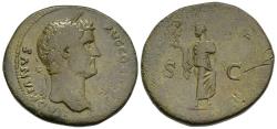 Ancient Coins - gF Hadrian BIG AE34 Sestertius Hope of the Roman People