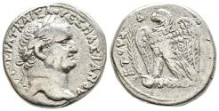Ancient Coins - Vespasian Antioch Syria Silver Tetradrachm Nice Portrait / Eagle on Club