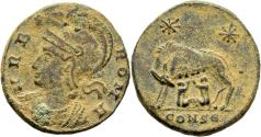 Ancient Coins - City of Rome Commemorative Constantinople Mint AE19 330-333 AD She-Wolf & Twins