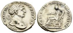 Ancient Coins - Trajan 98-117 AD Silver Denarius Aequitas Seated Scales & Cornucopia