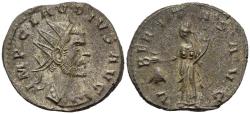 Ancient Coins - Choice EF Claudius II Gothicus Siscia Uberitas (Fruitfulness) Holding Purse