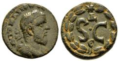 Ancient Coins - Macrinus 217-218 AD Antioch Syria AE18 Large SC in Laurel Wreath