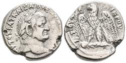 Ancient Coins - Vespasian Antioch Syria Silver Tetradrachm Nice Portrait / Eagle on Club