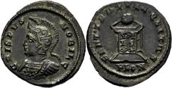 Ancient Coins - gVF Crispus Caesar 317-326 AD Centenionalis Londinium Mint Globe on Altar