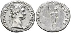 Ancient Coins - Ch VF/F Domitian Silver Denarius Rome 90 AD Minerva Holding Spear Hand on Hip