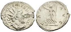 Ancient Coins - VF Romano-Gallic Postumus Treveri Mint 263 AD Pax Raising Olive Branch