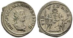 Ancient Coins - Ch gVF Gallienus Antoninianus Antioch Gallienus Offering Victory to Valerian