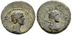 Ancient Coins - aVF Domitian Flaviopolis Cilicia AE16 89-90 AD Bust of Dionysos