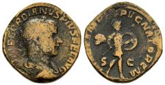 Ancient Coins - Gordian III AE30 Sestertius Rome 243-4 AD Mars Champion of War